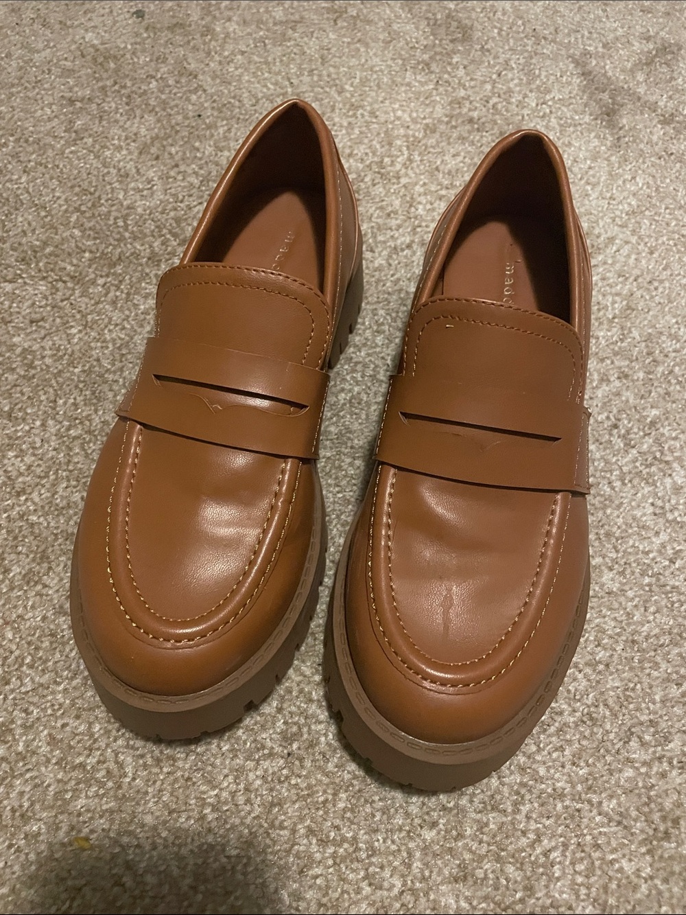 Madden Girl Women's Camel color  Platform Penny Loafers